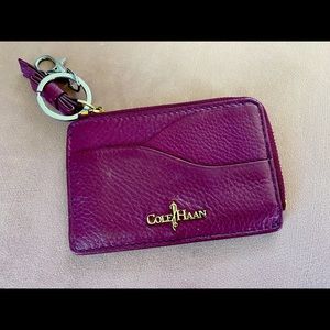 Cole Haan Crosby leather card case - maroon